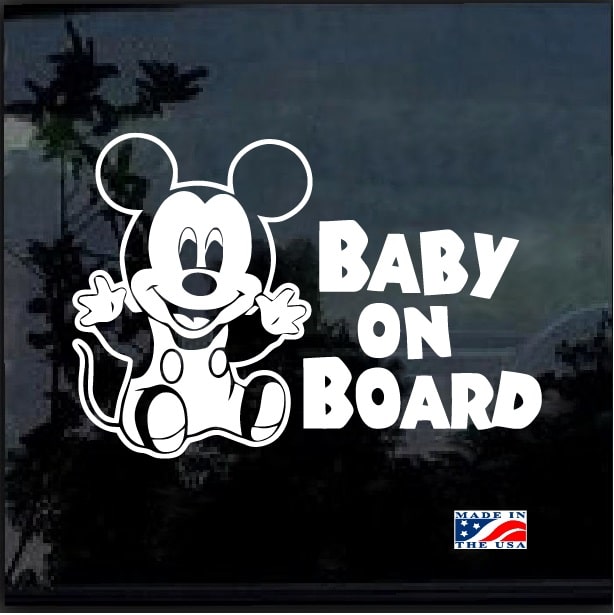 Hot Selling Mickey Mouse Baby on Board Car Decal Cute Baby Cartoon Funny Sticker