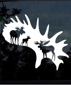 Moose Hunting Window decal Sticker