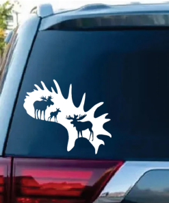 Moose Hunting Window decal Sticker
