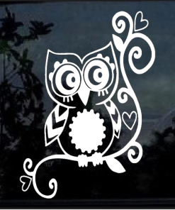 Owl - Owl Tribal A1 window decal Sticker
