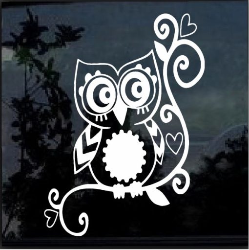 Owl Tribal Decal Sticker A1