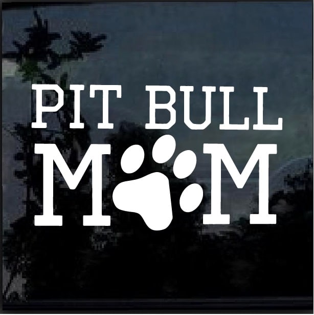 Pit Bull Mom Vinyl Decal Sticker