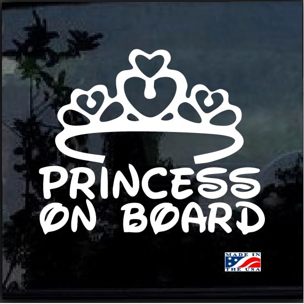 Non Personalised Child/Baby On Board Car Sign ~ Nannys Princess On Board ~Blonde 