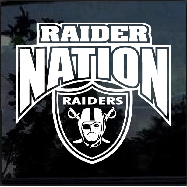 Raider Nation Las Vegas Raiders Window Decal Sticker | Custom Made In ...