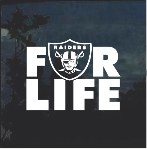 Raiders For Life Window Decal Sticker a1