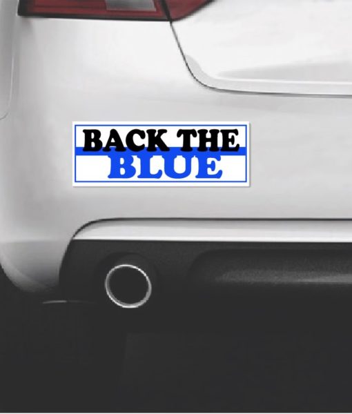 Thin Blue Line Back The Blue Bumper Sticker Custom Sticker Shop