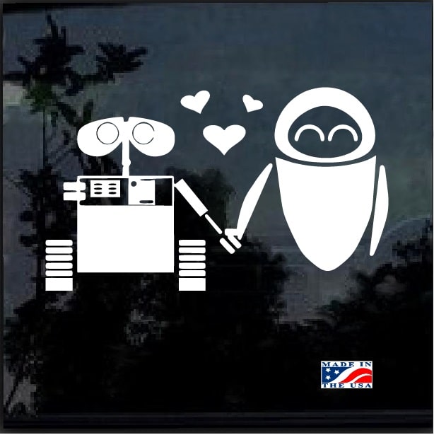 Car Decals Walle eve love disney Sticker Custom Sticker Shop