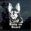 German shepherd baby on board decal sticker