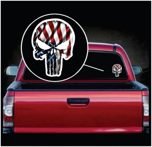 Chris Kyle Punisher American Flag Color Decal Sticker