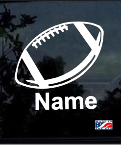 Custom Football With Your Kids Name Window Decal Sticker