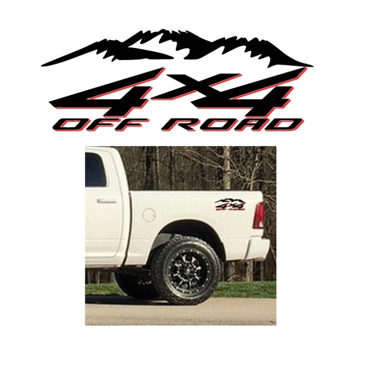 4x4 OFFROAD MOUNTAIN EDITION Set of 2 Vinyl OEM Sticker Ford Chevy Dodge Jeep 