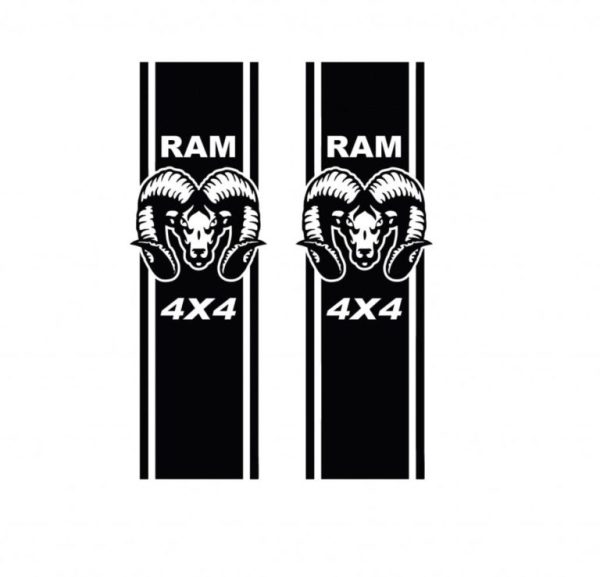 Dodge Ram Head 4x4 - set of 2 Bedside Stripes