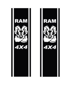 Dodge Ram Head Muscle 4x4 - set of 2 Bedside Stripes