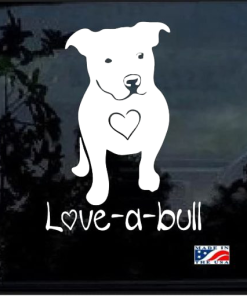 Love a Pitbull a2 Window Decal Sticker