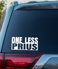 One Less Prius window decal Sticker