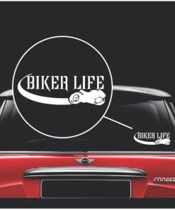 Biker Life Moto Vinyl Window Decal Sticker