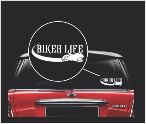 Biker Life Moto Vinyl Window Decal Sticker