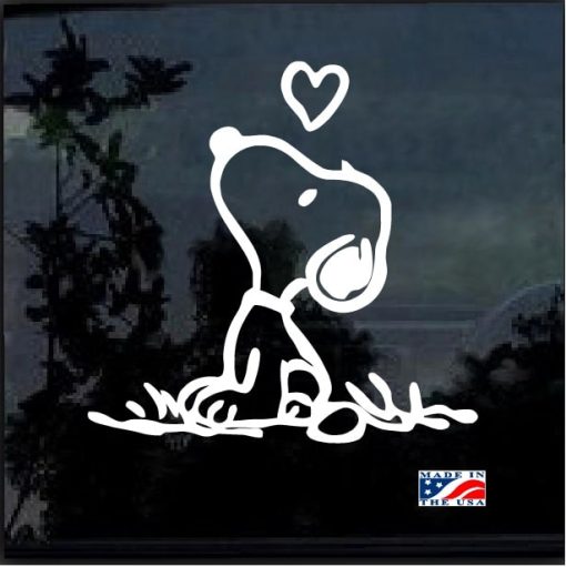 Snoopy With Heart Vinyl Decal Sticker