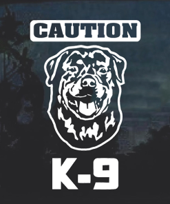 Caution k-9 Rottweiler Window Decal Sticker