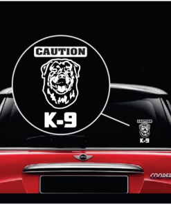 Caution k-9 Rottweiler Window Decal Sticker