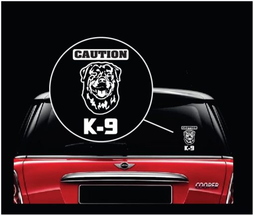 Caution k-9 Rottweiler Decal Sticker