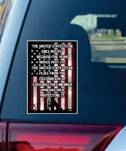 American Flag Soldier Quote Full Color Decal Sticker