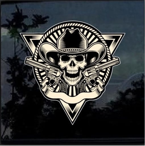 Cowboy Skull Full Color Decal Sticker2