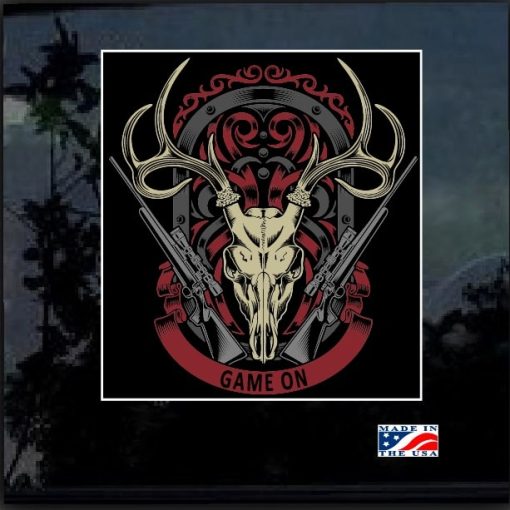 Deer Hunter Skull Rifle Full Color Outdoor Decal Sticker
