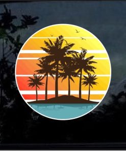 Hawaii Hawaiian Palm Trees Full Color Decal Sticker.jpg