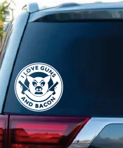 Love Guns and Bacon Window Decal Sticker