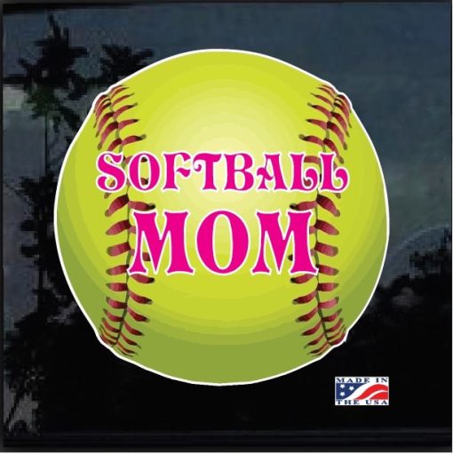 Softball Mom Full Color Outdoor Decal Sticker