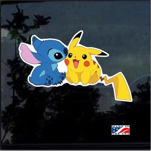 Stitch and Pikachu Full Color Decal Sticker