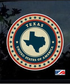Texas Vintage State Full Color Outdoor Decal Sticker