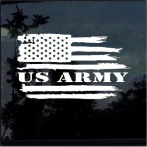 US Army Weathered American Flag Military Window Decal Stickers