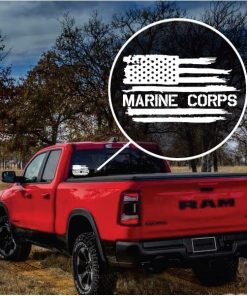 USMC Marines Weathered Flag Window Decal Sticker