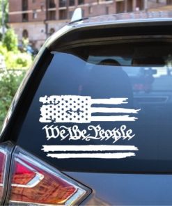 We the People Weathered American Flag Decal Sticker