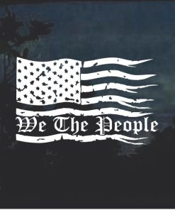 We the People Weathered American Flag a2 Truck Decal Sticker