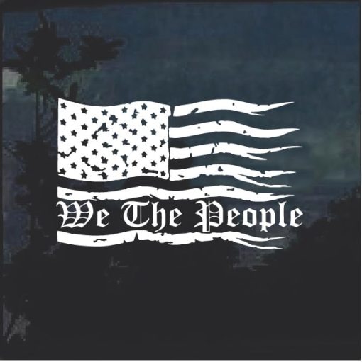 We the People Weathered American Flag a2 Truck Decal Sticker
