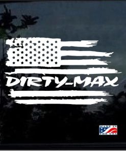 Duramax Dirtymax Weathered American Flag Decal Sticker