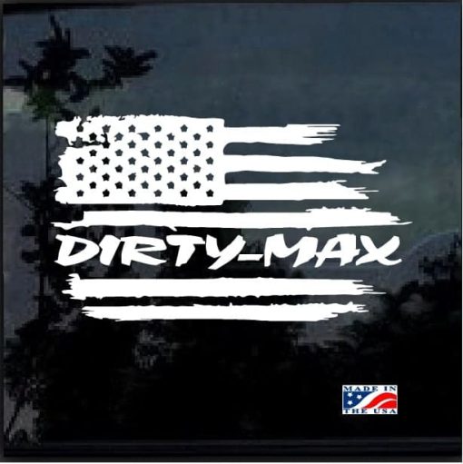 Duramax Dirtymax Weathered American Flag Decal Sticker