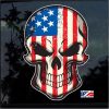 American Flag Skull Full Color Decal Sticker