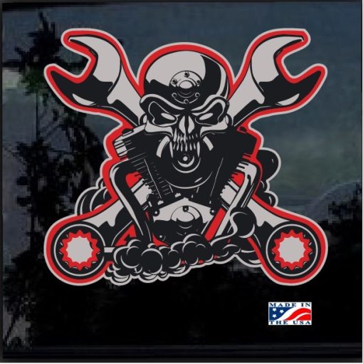 Biker Motorcycle Crest Full Color Outdoor Decal Sticker