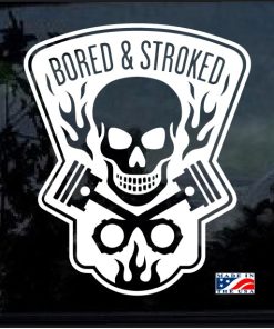 Bored and Stroked Skull and Pistons Decal Sticker