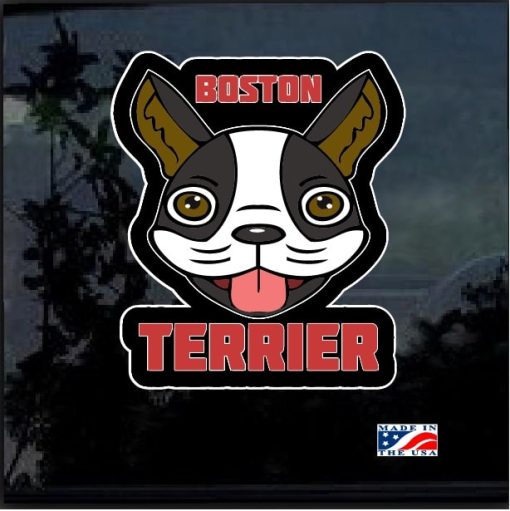 Boston Terrier Head Full Color Decal Sticker