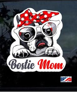 Boston Terrier Mom Full Color Decal Sticker