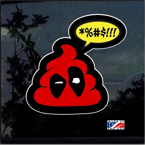 Deadpool Dead Poop Emoji Full Color Decal Sticker