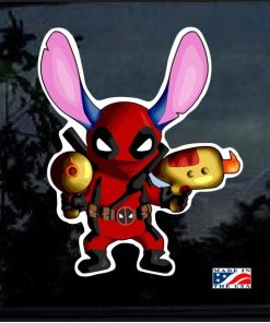 Deadpool Stitch Aloha Full Color Decal Sticker