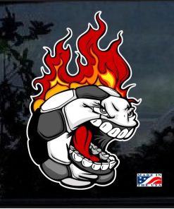 Flaming Baseball Full Color Decal Sticker