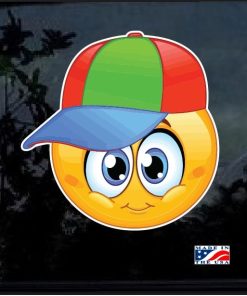 Facebook Emoji Kid with hat Full Color 7 Inch Decal Sticker