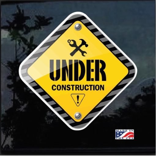 JDM Under Construction Full Color Outdoor Decal Sticker